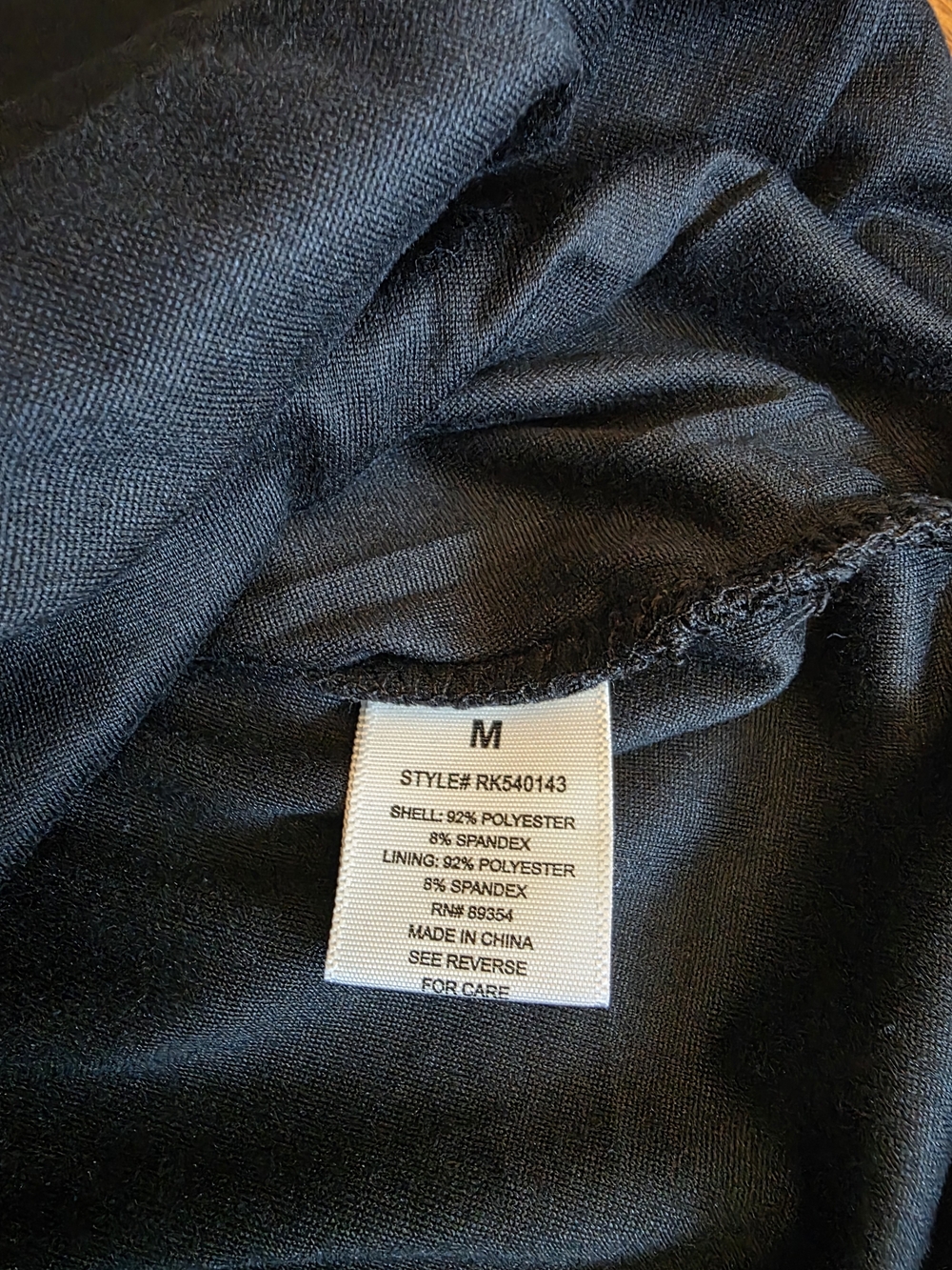 Classic Black V-Neck Midi Dress with Short Sleeves - Picture 5 of 6